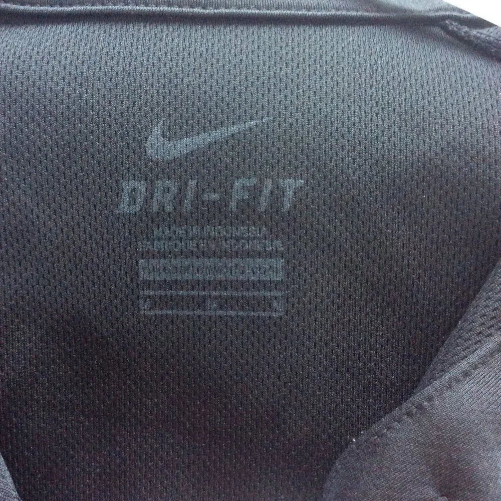 Nike Men's Dri-Fit Short Sleeve Collar Black Golf Polo T-Shirt